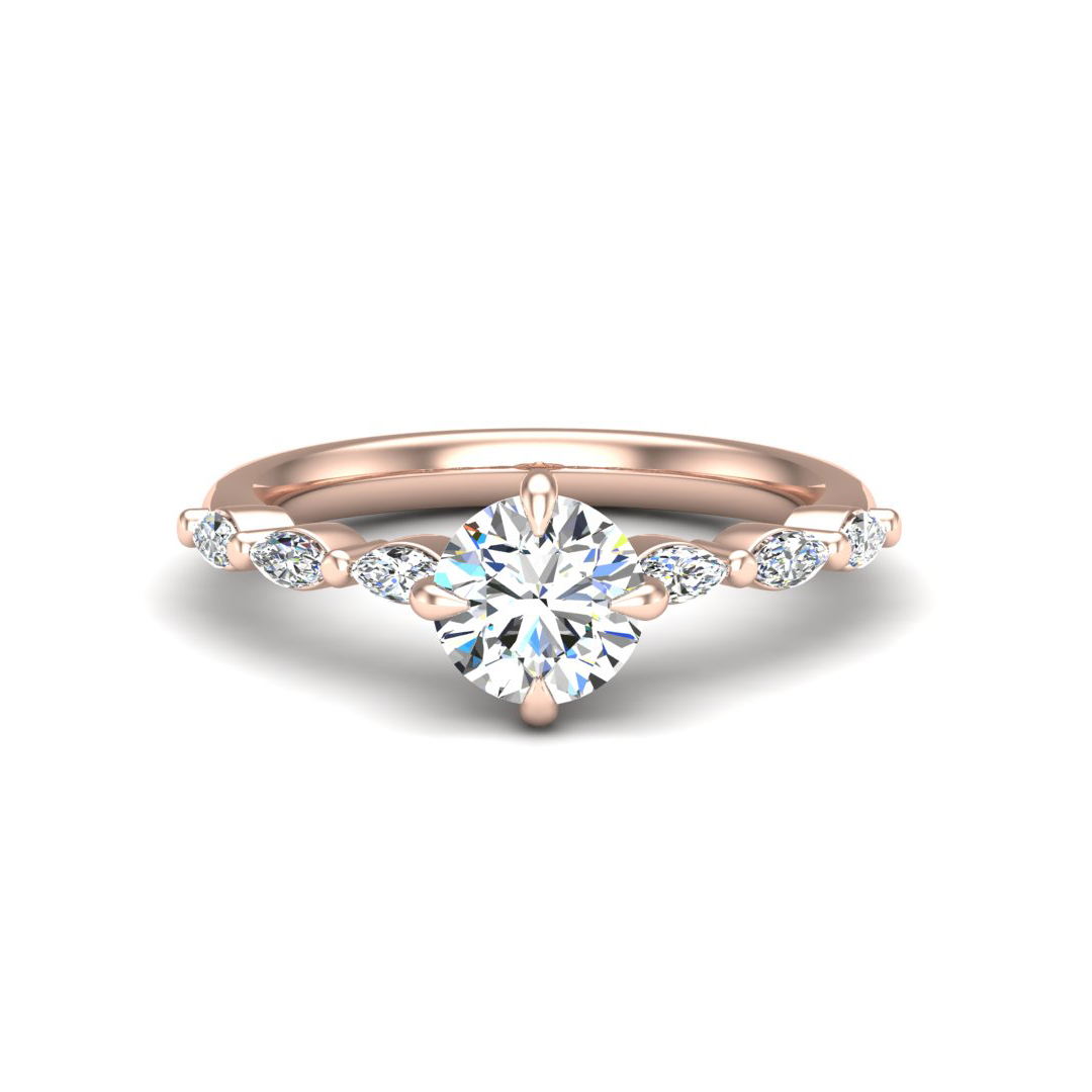 Mila Marquise band engagement ring